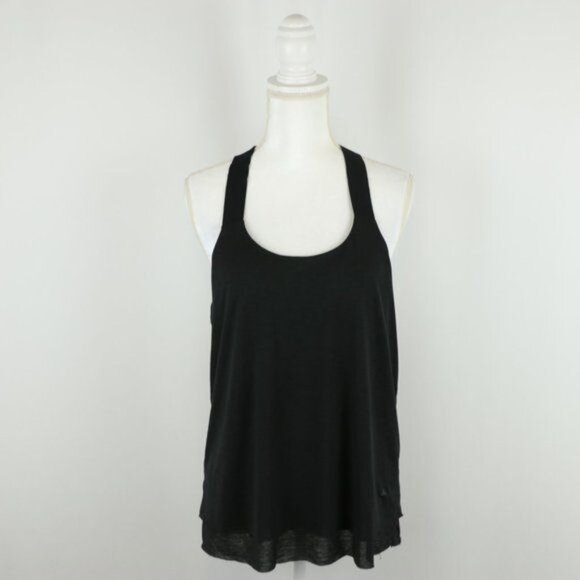 Prana Tonga Women's Medium Black Double Layer Scoop Neck Activewear Tank Top - Picture 3 of 9